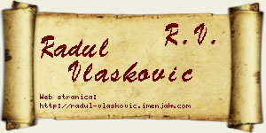 Radul Vlašković vizit kartica